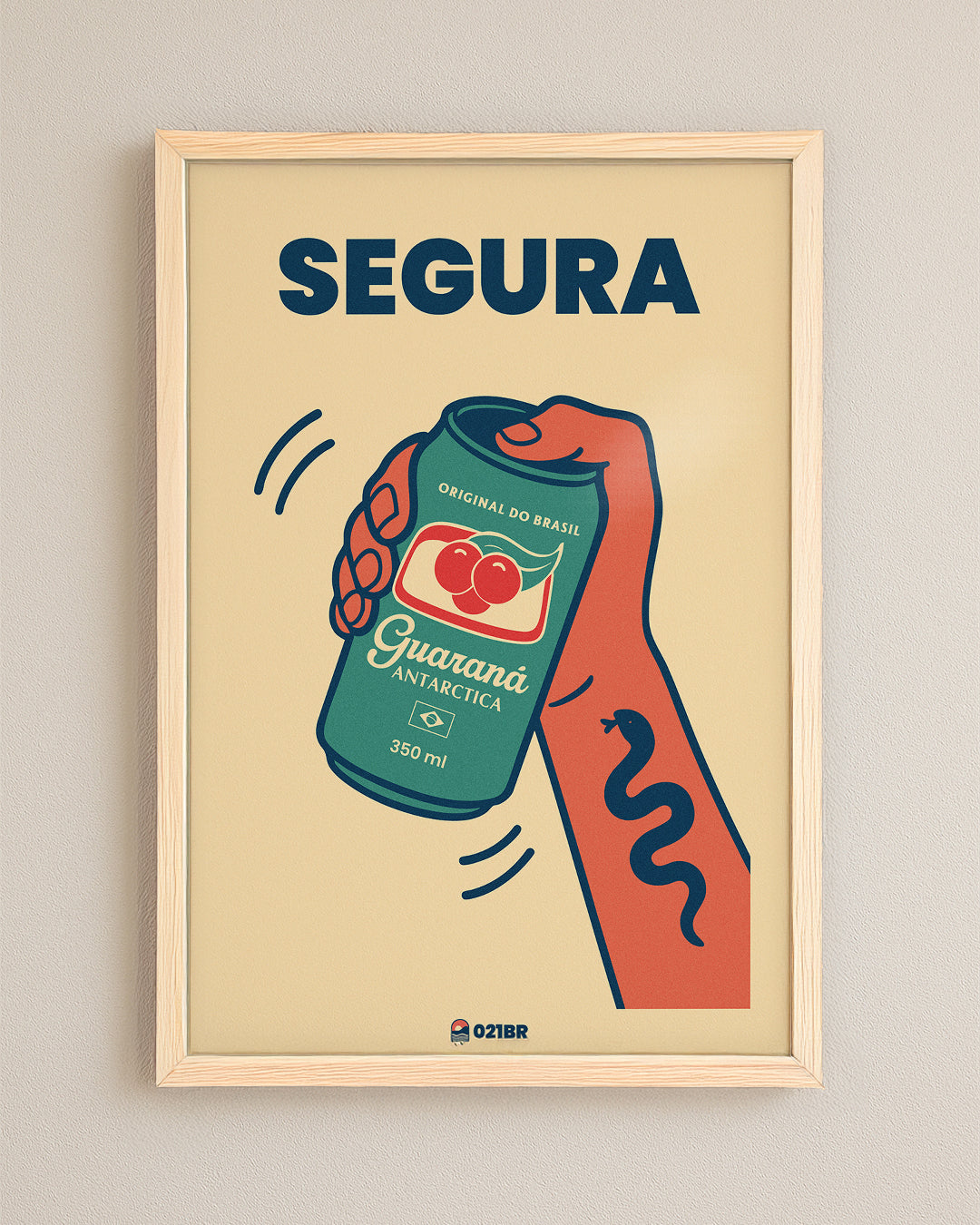Quadro Decorativo 45x64cm Ilustrado 021BR "Loló" – Arte Carioca Exclusivo com Moldura e vidro