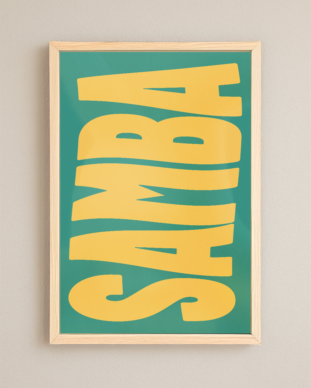 Quadro Decorativo 45x64cm Ilustrado 021BR "Samba" – Arte Carioca Exclusivo com Moldura e vidro