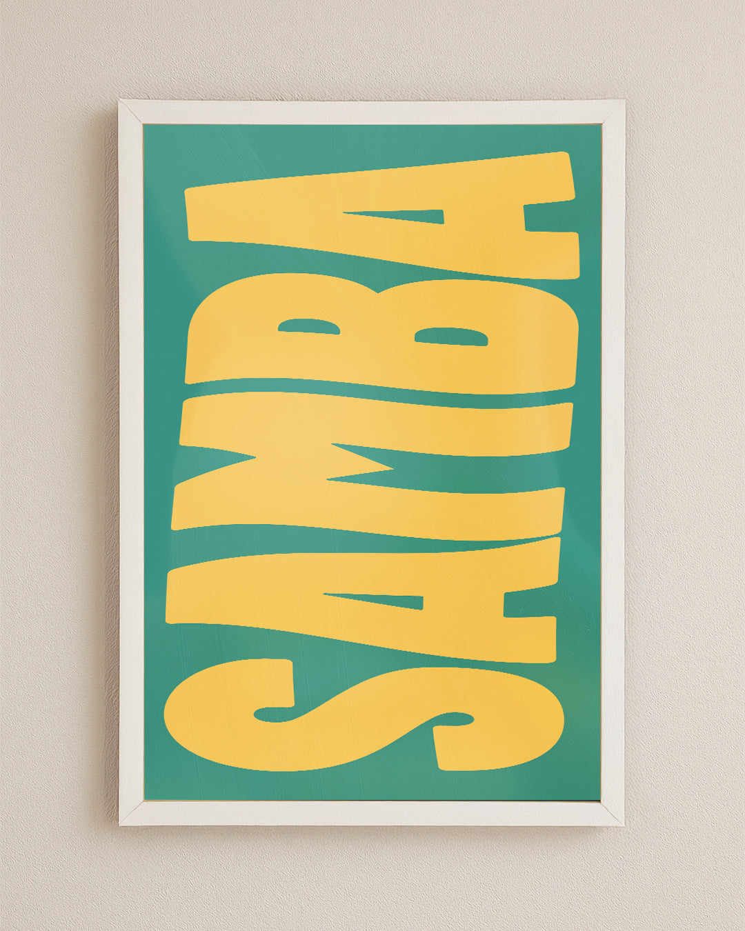 Quadro Decorativo 45x64cm Ilustrado 021BR "Samba" – Arte Carioca Exclusivo com Moldura e vidro