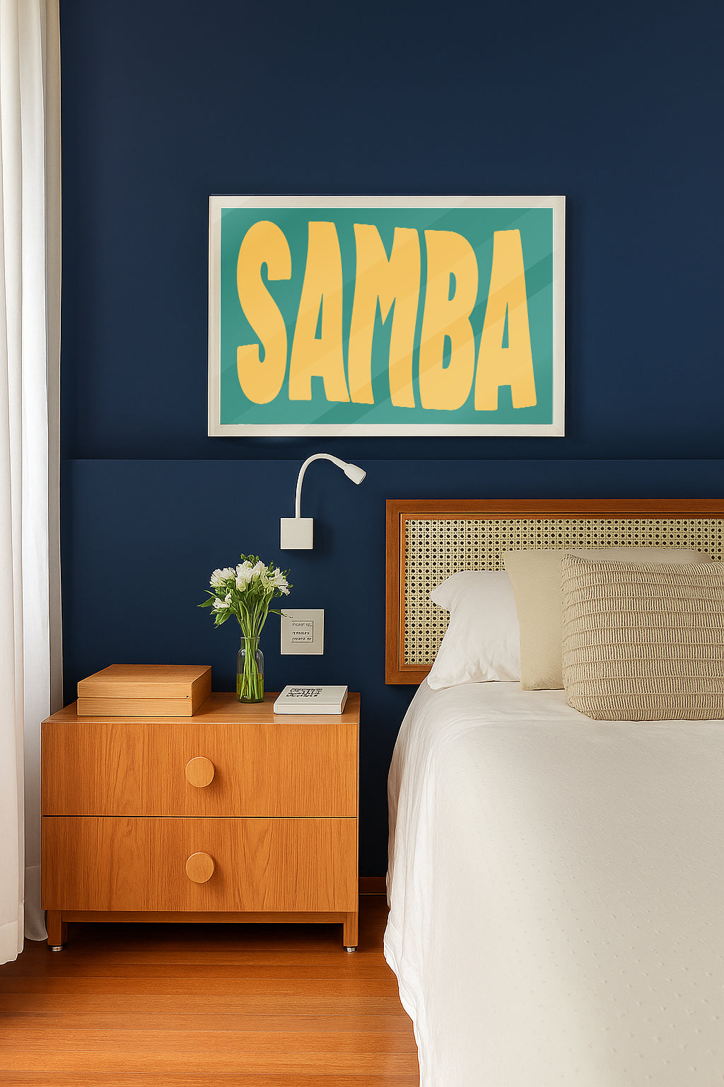 Quadro Decorativo 45x64cm Ilustrado 021BR "Samba" – Arte Carioca Exclusivo com Moldura e vidro