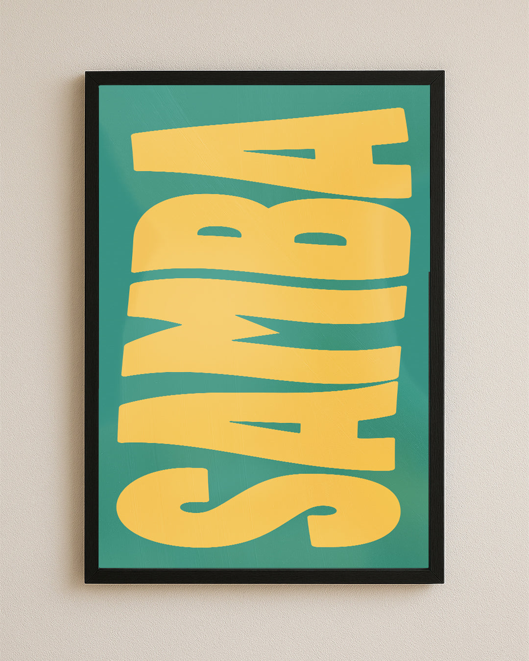 Quadro Decorativo 45x64cm Ilustrado 021BR "Samba" – Arte Carioca Exclusivo com Moldura e vidro